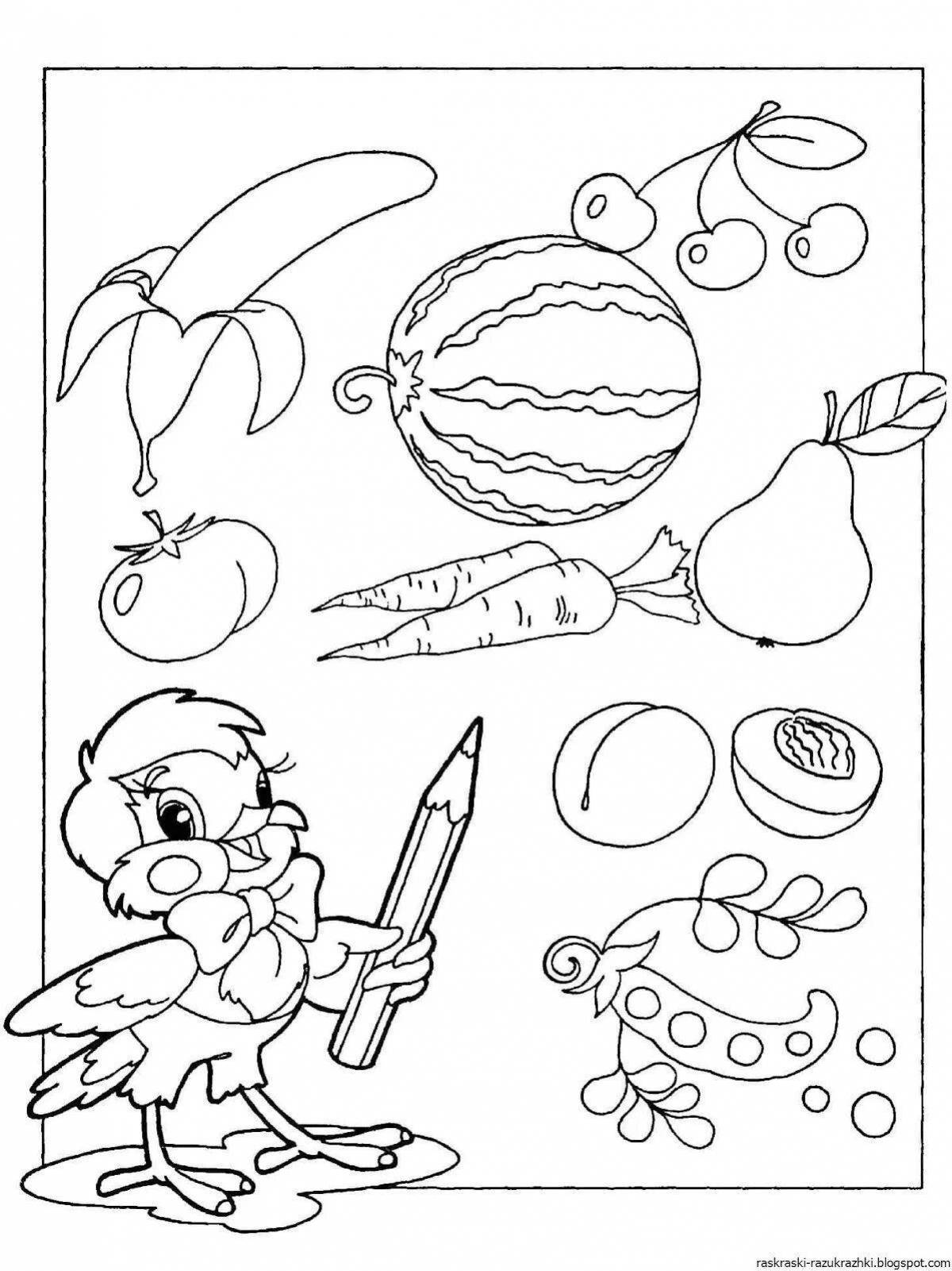 Entertaining educational coloring book for children 3-4 years old