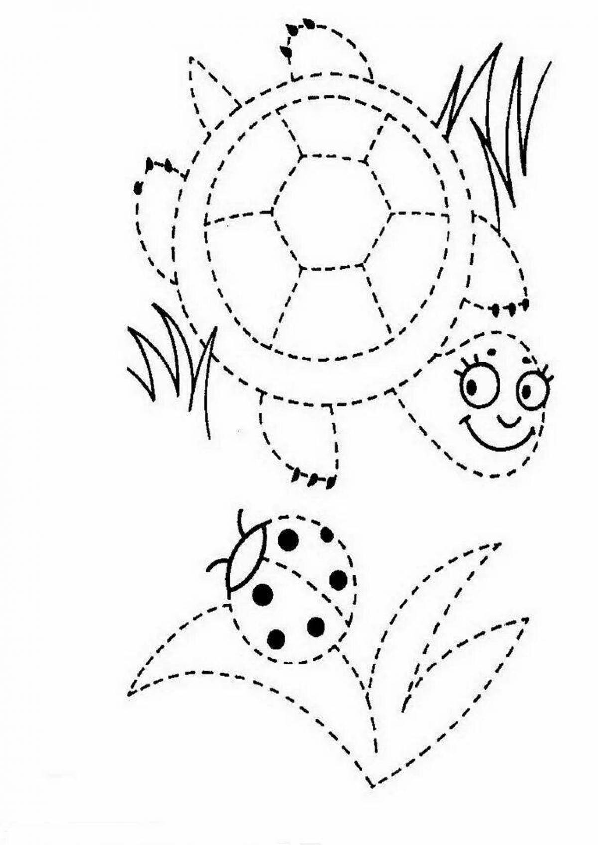Stimulating educational coloring book for children 3-4 years old