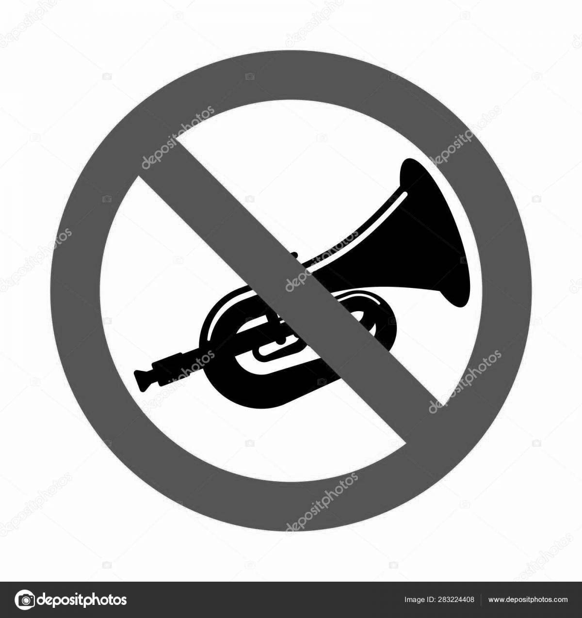 Раскраска fun horn запрещенный дорожный знак