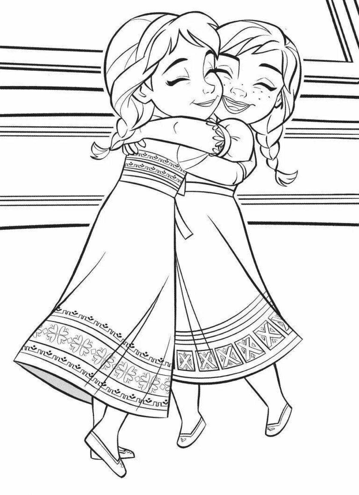 Majestic coloring elsa and anna frozen 2