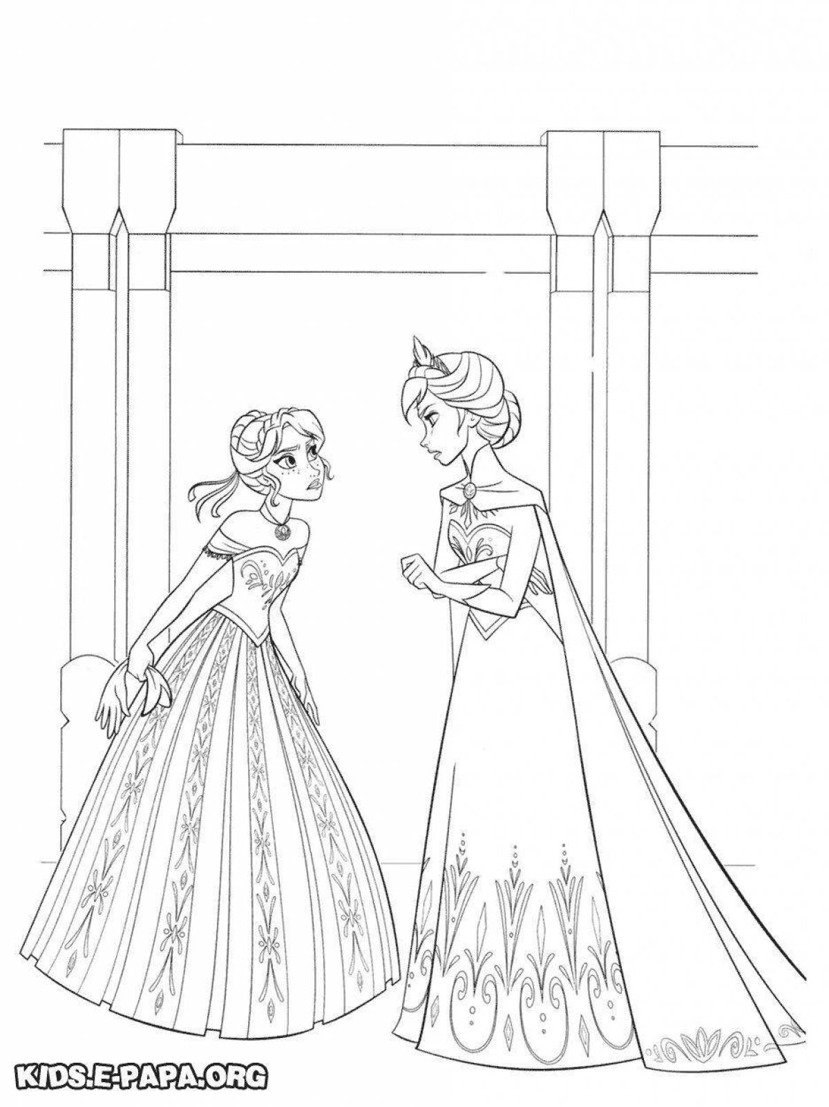 Frozen 2 elsa and anna gorgeous coloring book