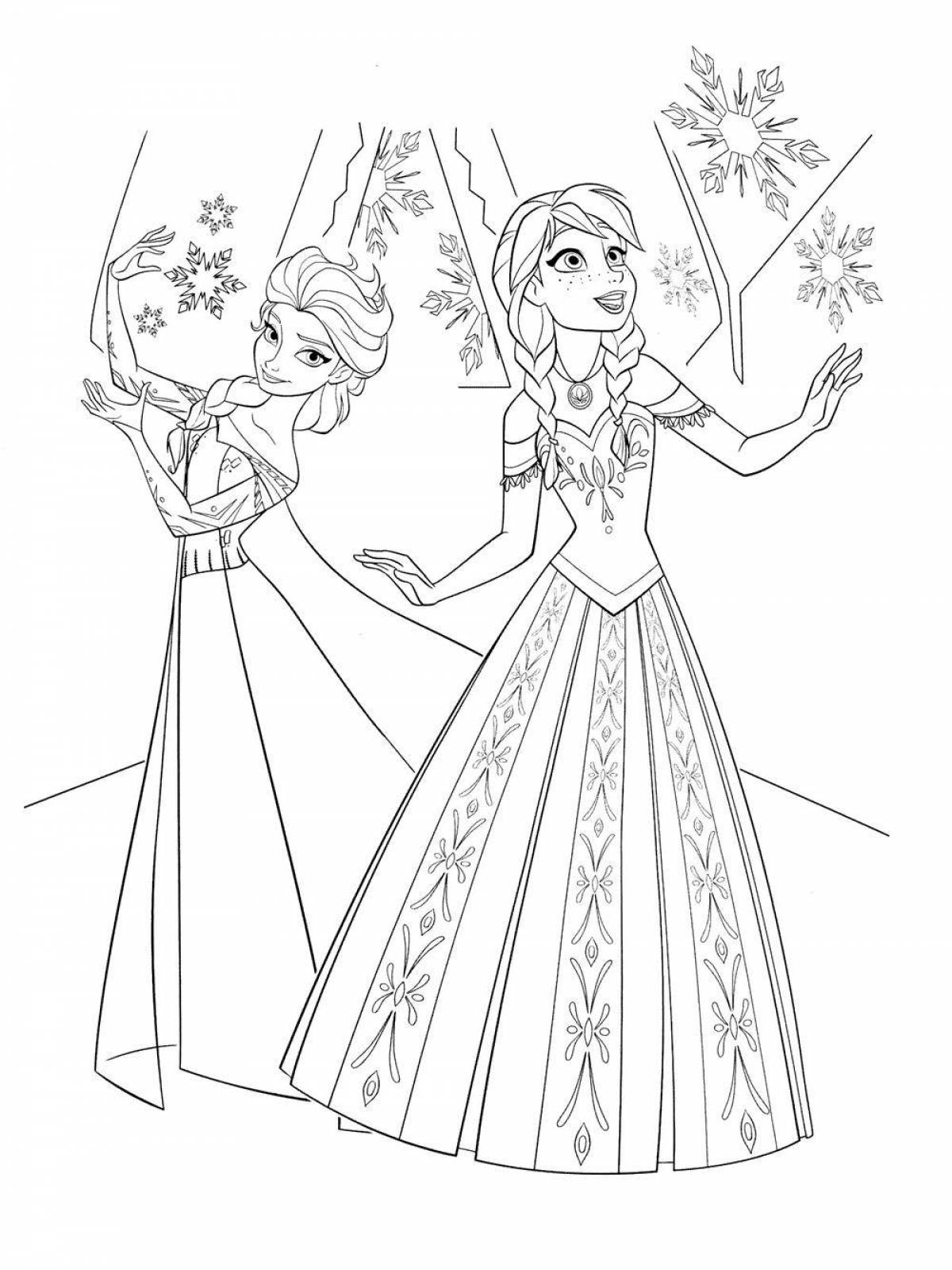 Perfect coloring elsa and anna frozen 2