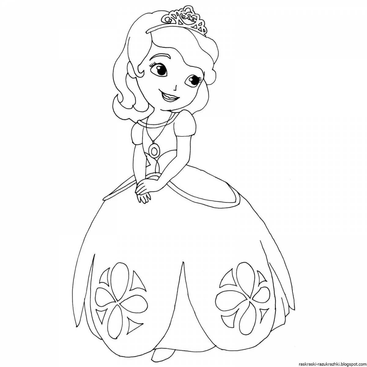 Whimsical coloring book for 3-4 year old princess girls