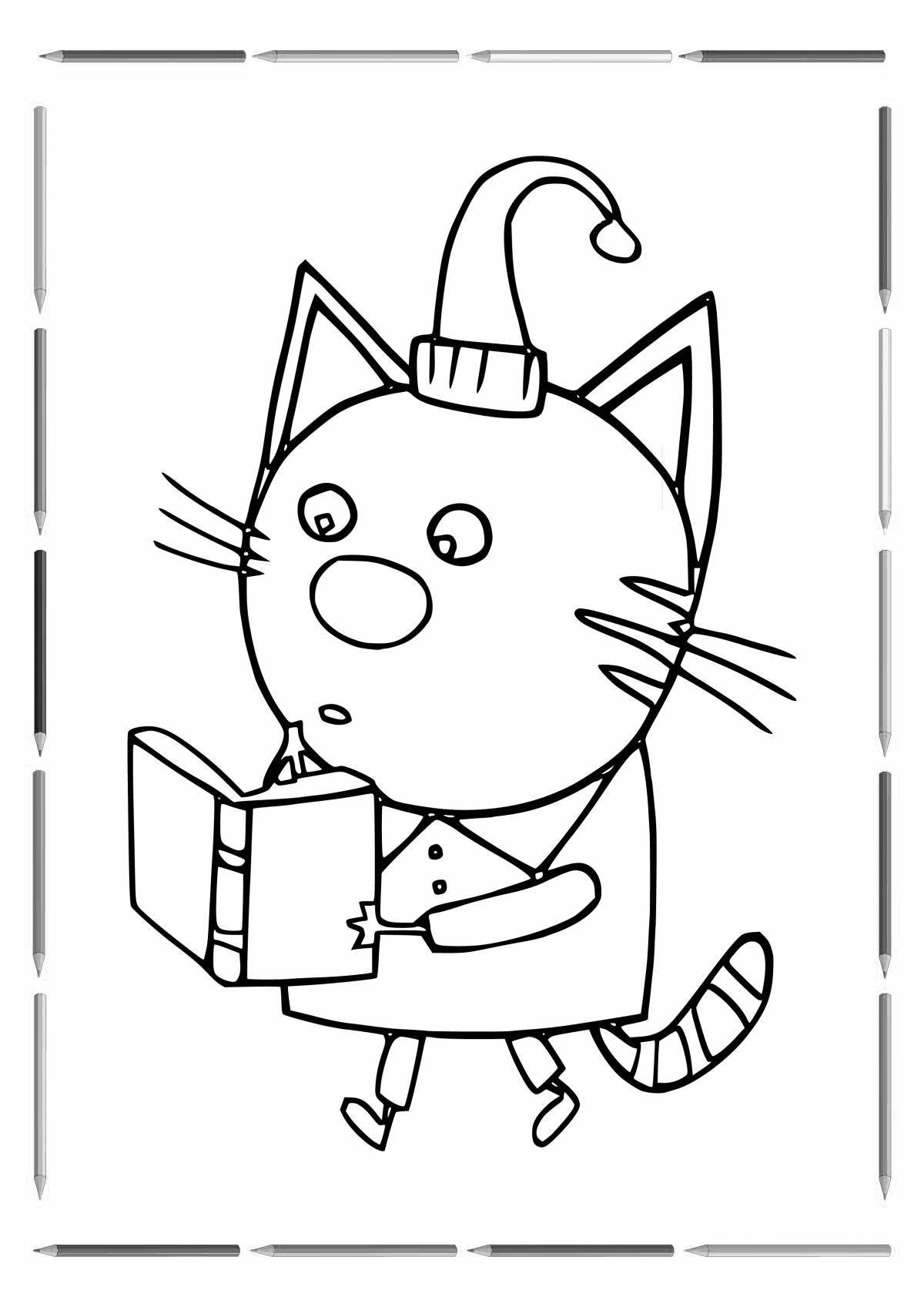 Fancy coloring for girls 3 years old 3 cats