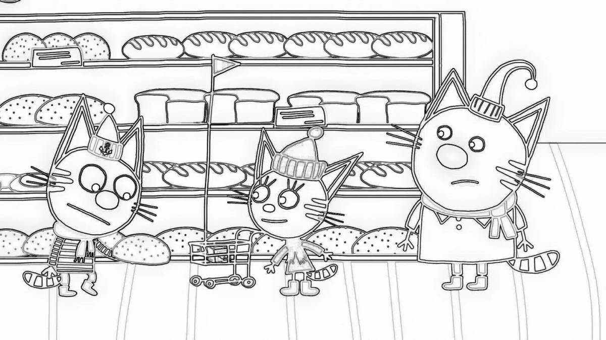Amazing coloring pages for girls 3 years old 3 cats