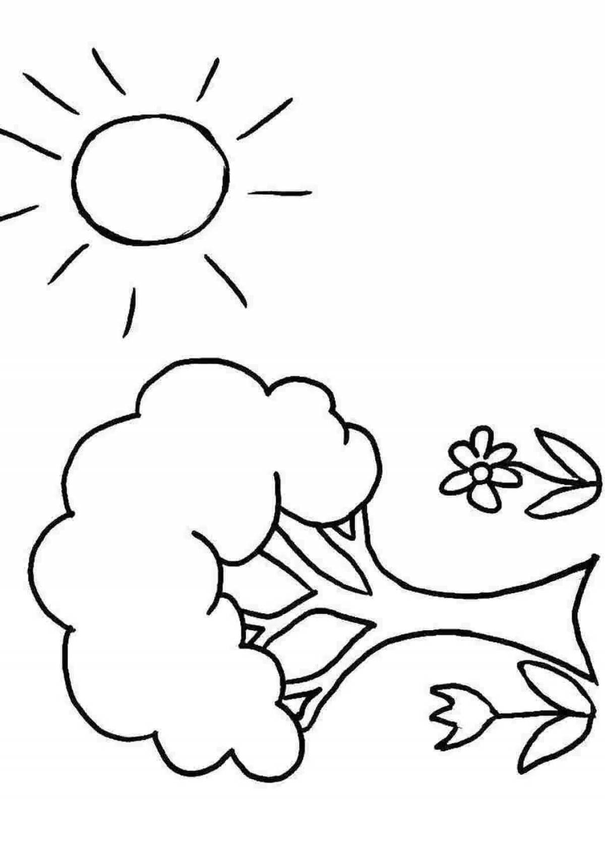 Adorable nature coloring book for 3-4 year olds