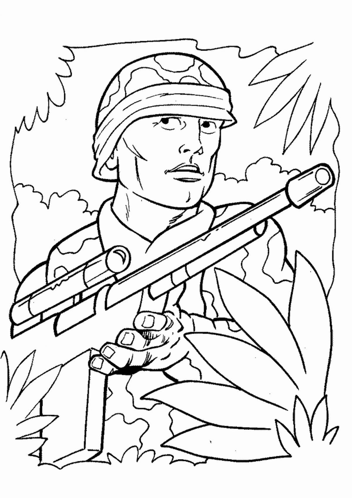 Animated coloring day of the defender of the fatherland