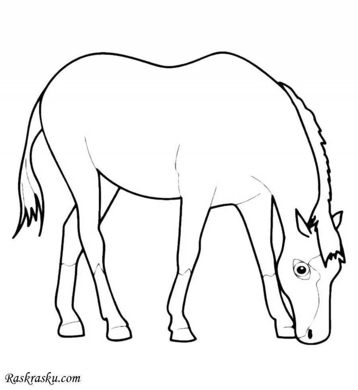 Color-frenzy horse coloring page for children 2-3 years old