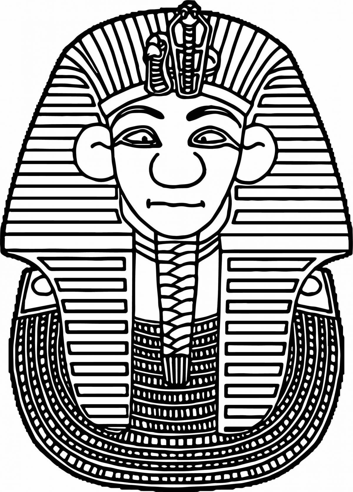 Coloring page awesome pharaoh tutankhamun mask