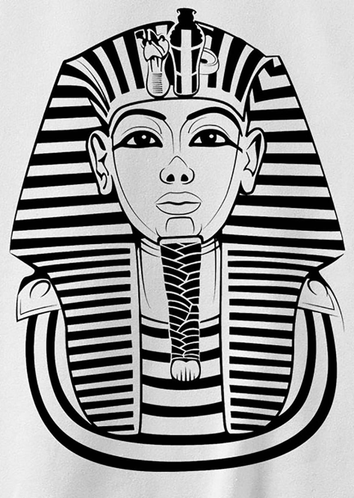 Exquisite Tutankhamun pharaoh mask coloring book