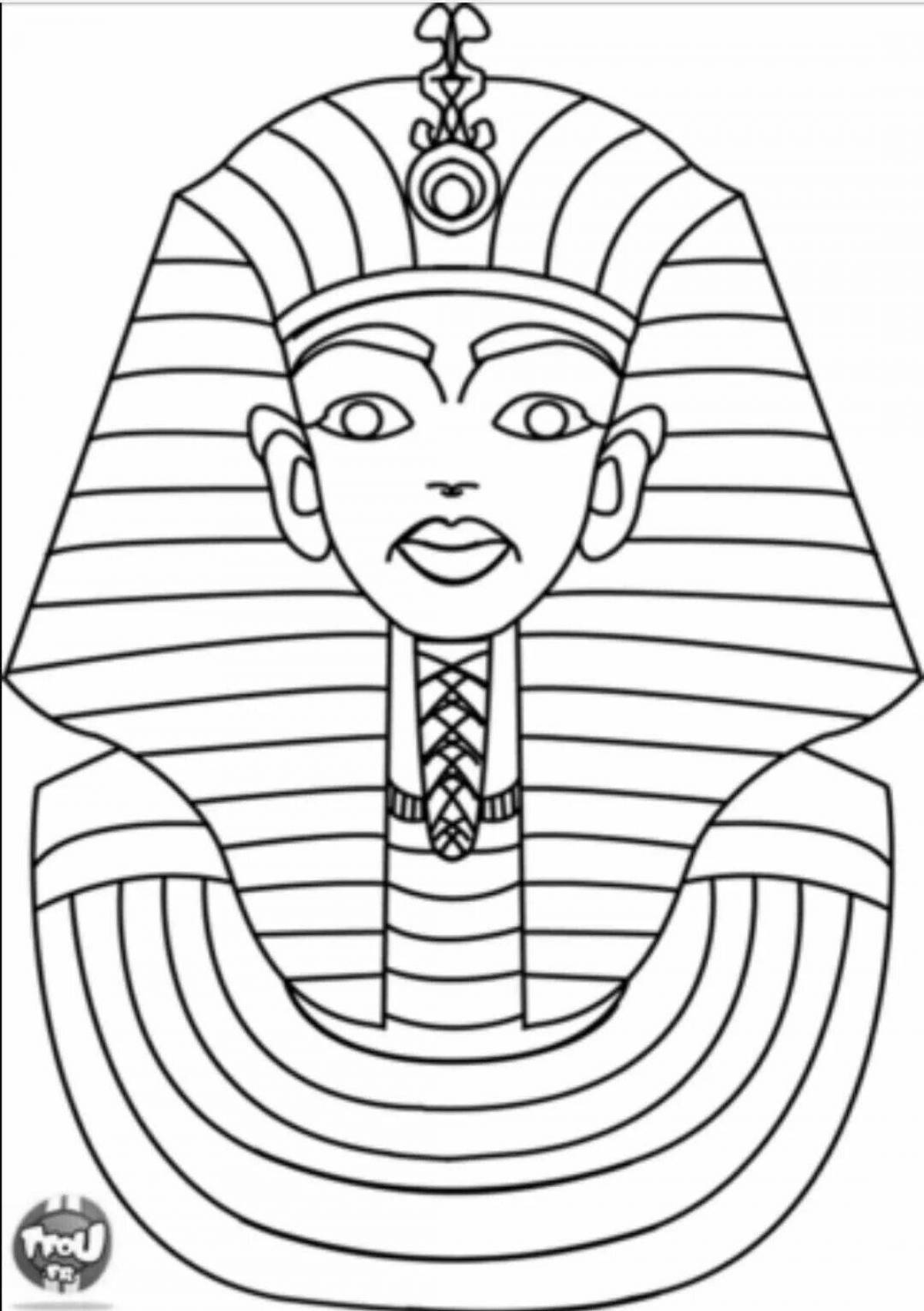 Coloring book luxurious mask of Pharaoh Tutankhamun
