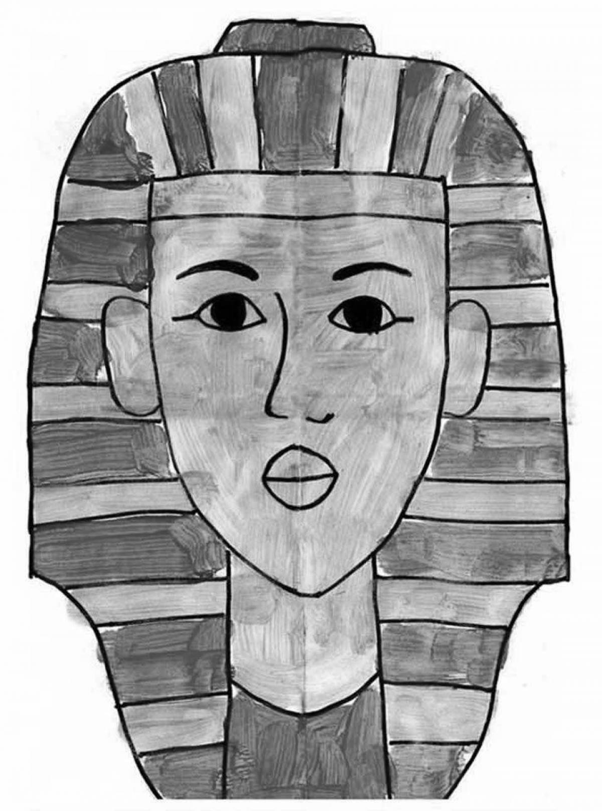Coloring book grandiose mask of Pharaoh Tutankhamun
