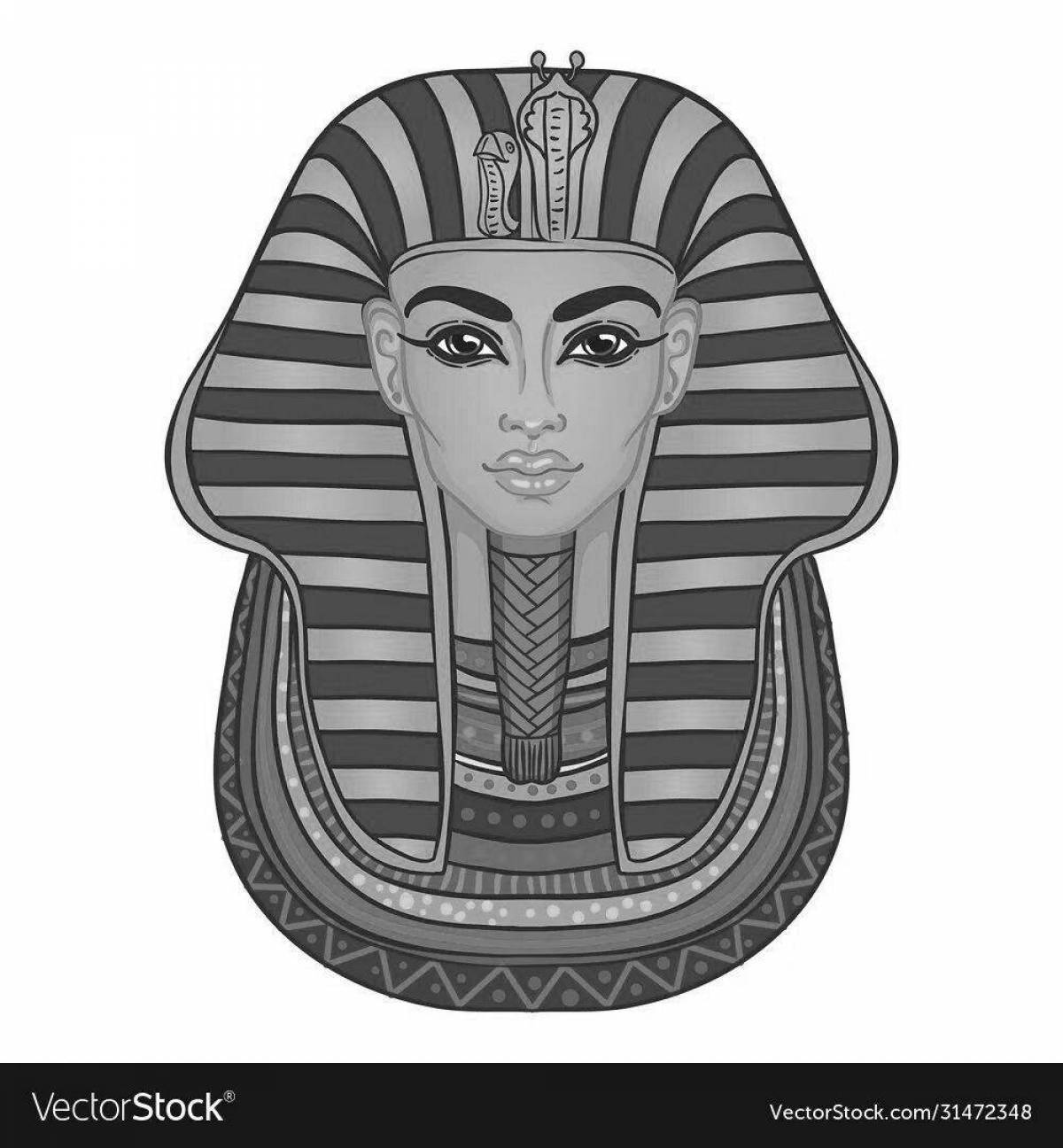 Раскраска маска прославленного фараона тутанхамона