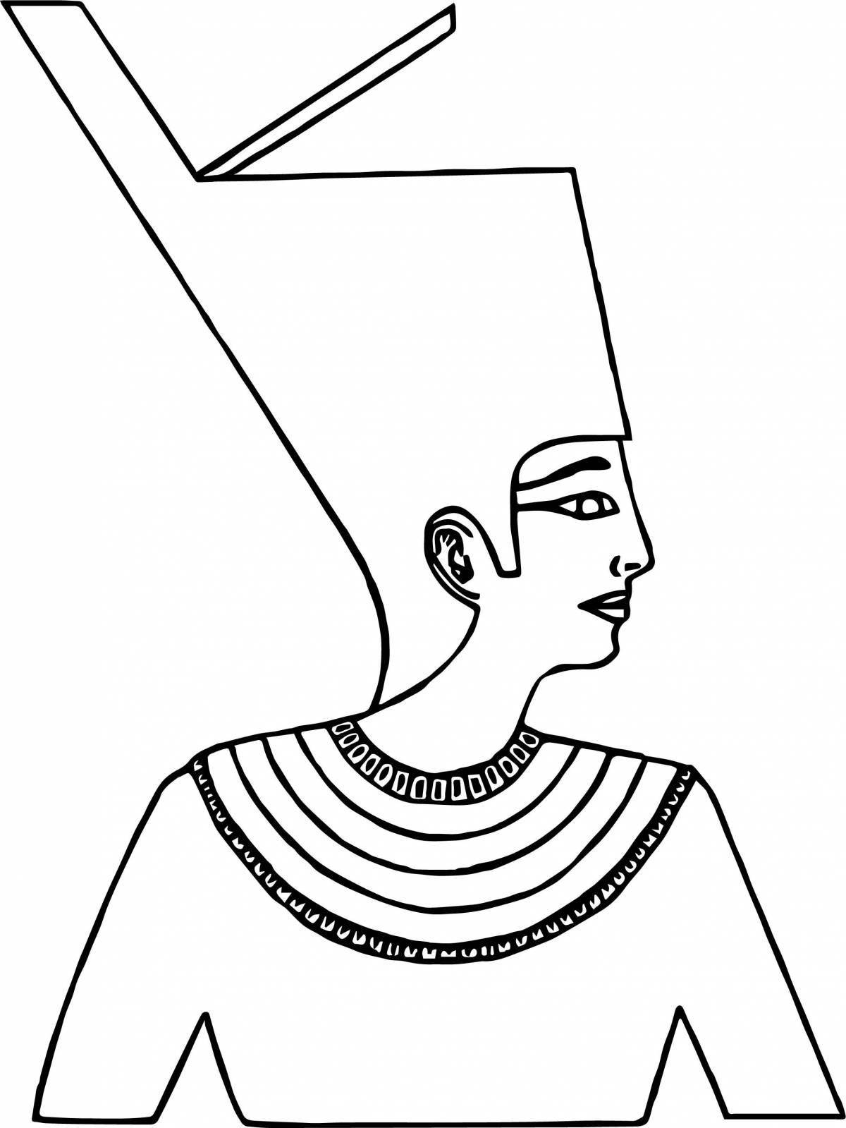 Coloring book shining mask of Pharaoh Tutankhamun