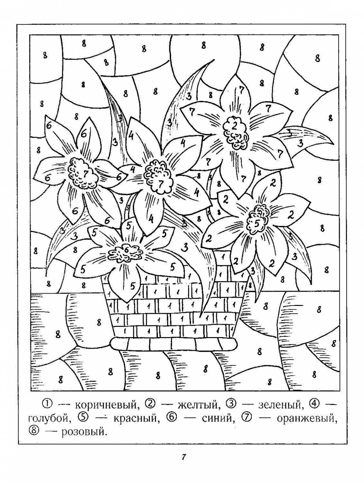 Stimulating coloring by numbers