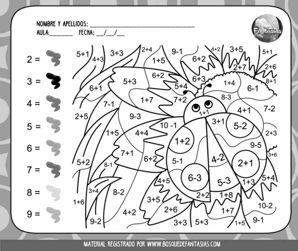 Creative addition and subtraction coloring