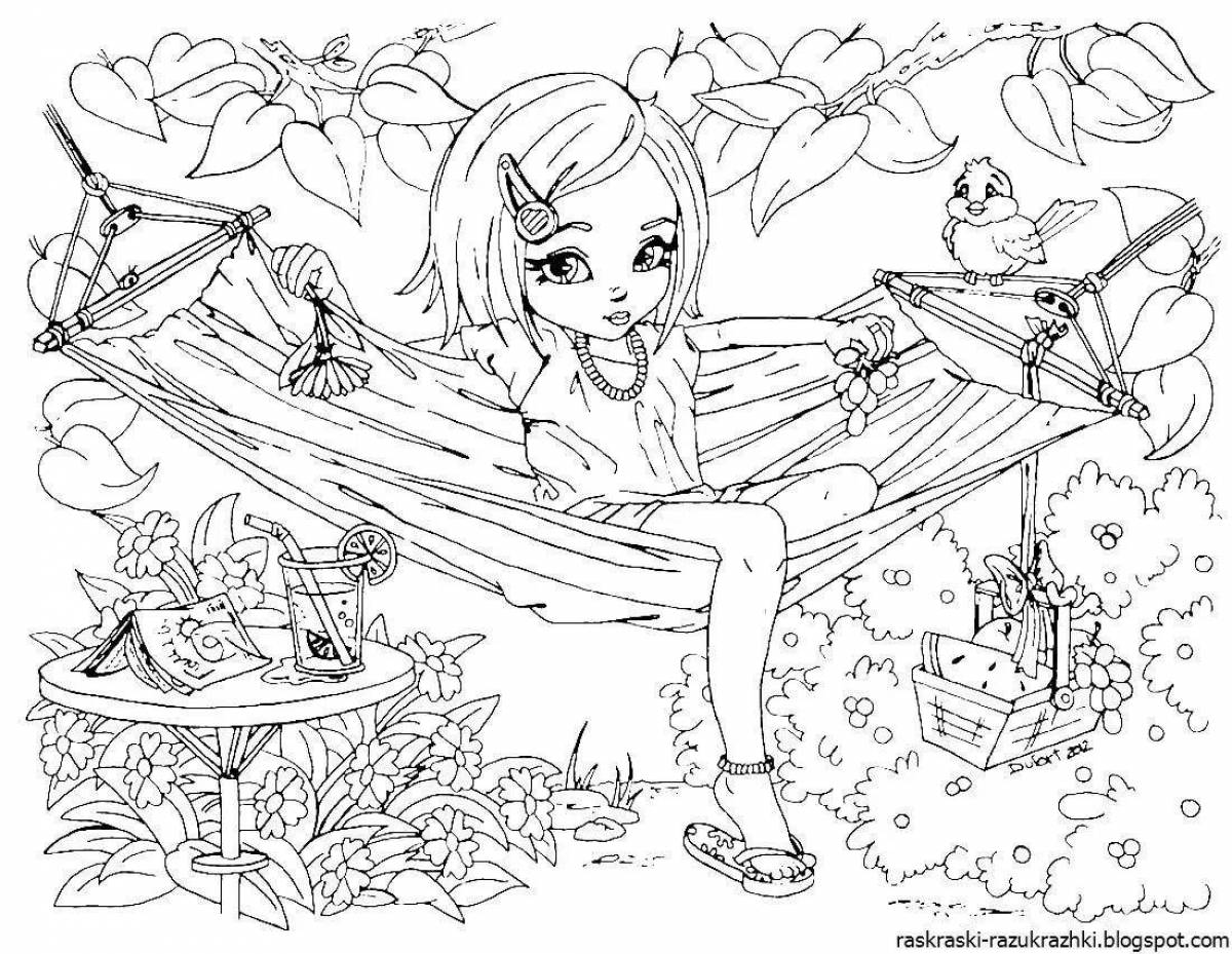 Adorable coloring book for 13-14 year olds