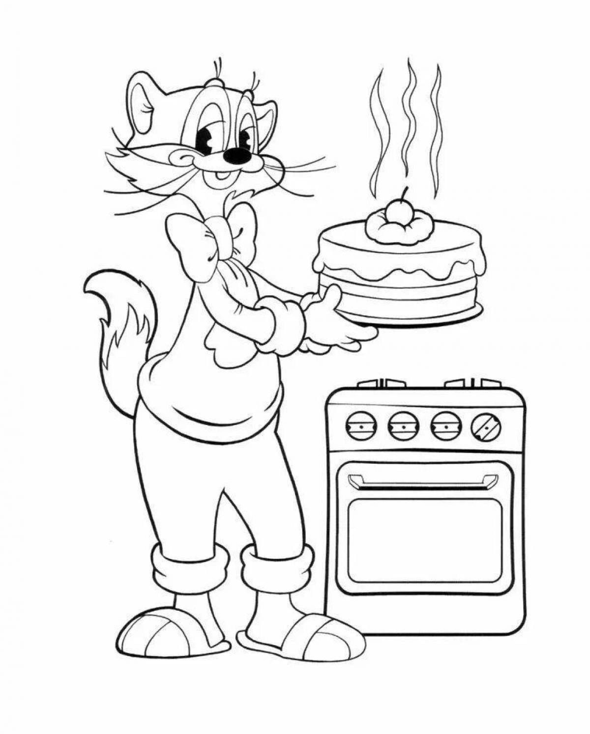 Photo Coloring page joyful cat leopold