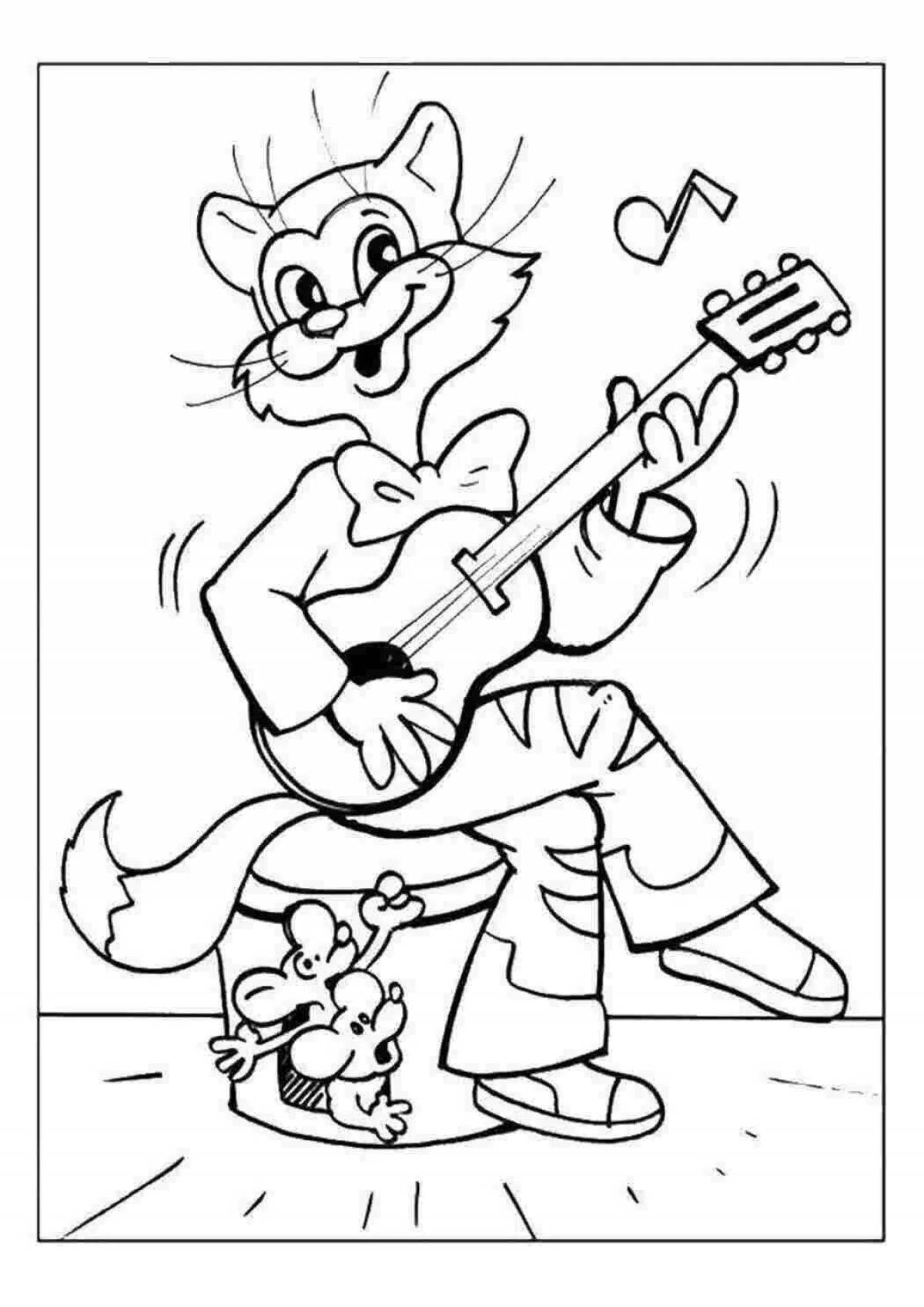 Charming leopold cat coloring book