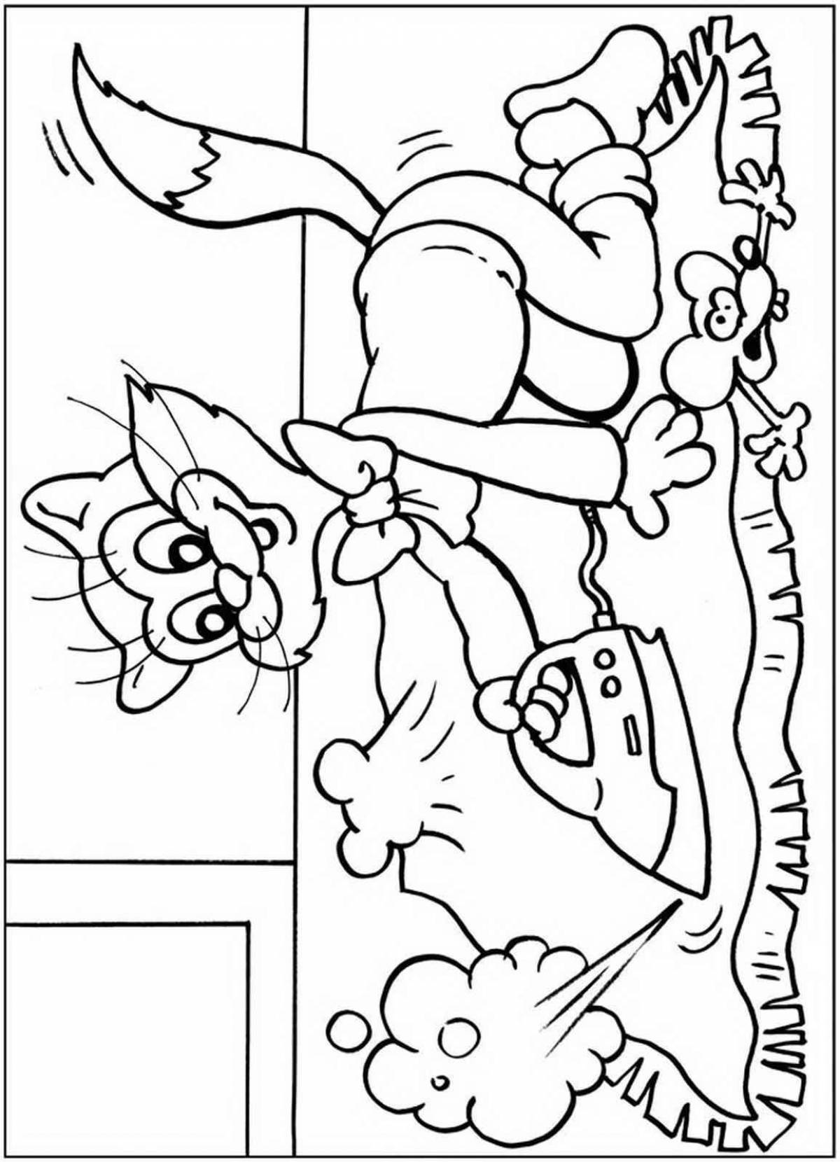 Coloring page wonderful cat leopold