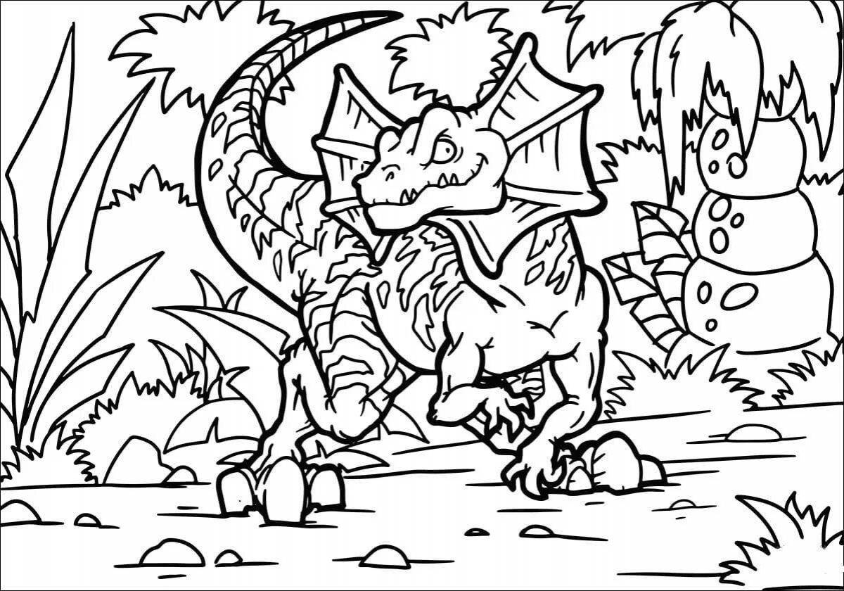 Amazing dinosaurs coloring pages for boys 5-7 years old