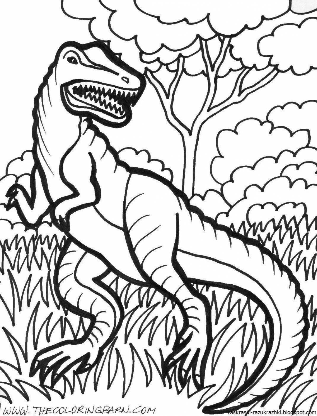 Amazing dinosaurs coloring pages for boys 5-7 years old