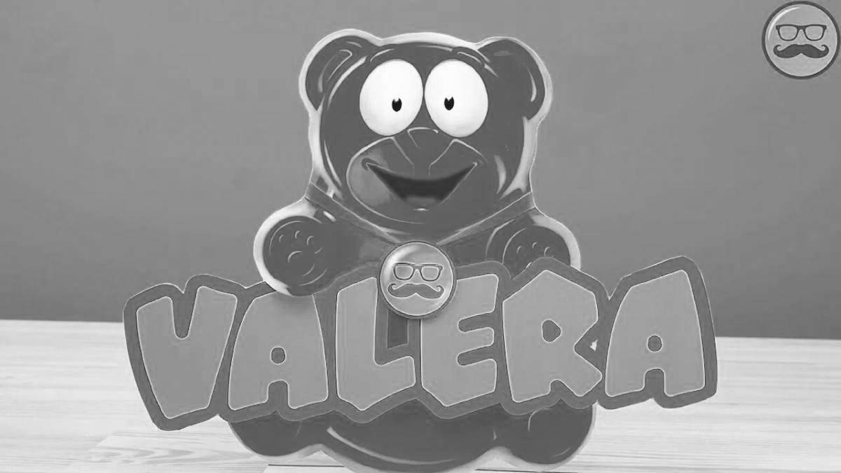 Colorful jelly bear valera coloring book