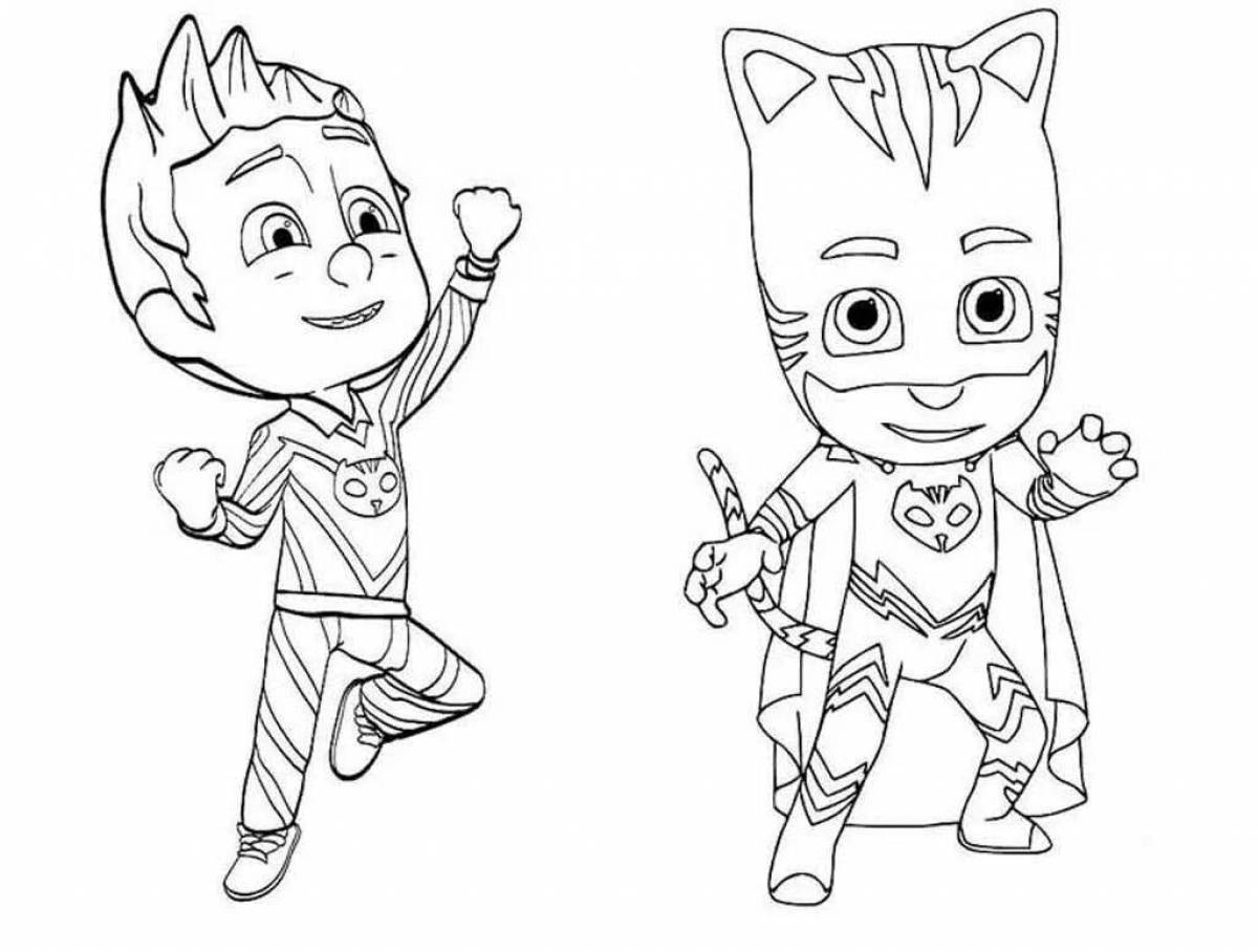 Coloring book brave masked heroes