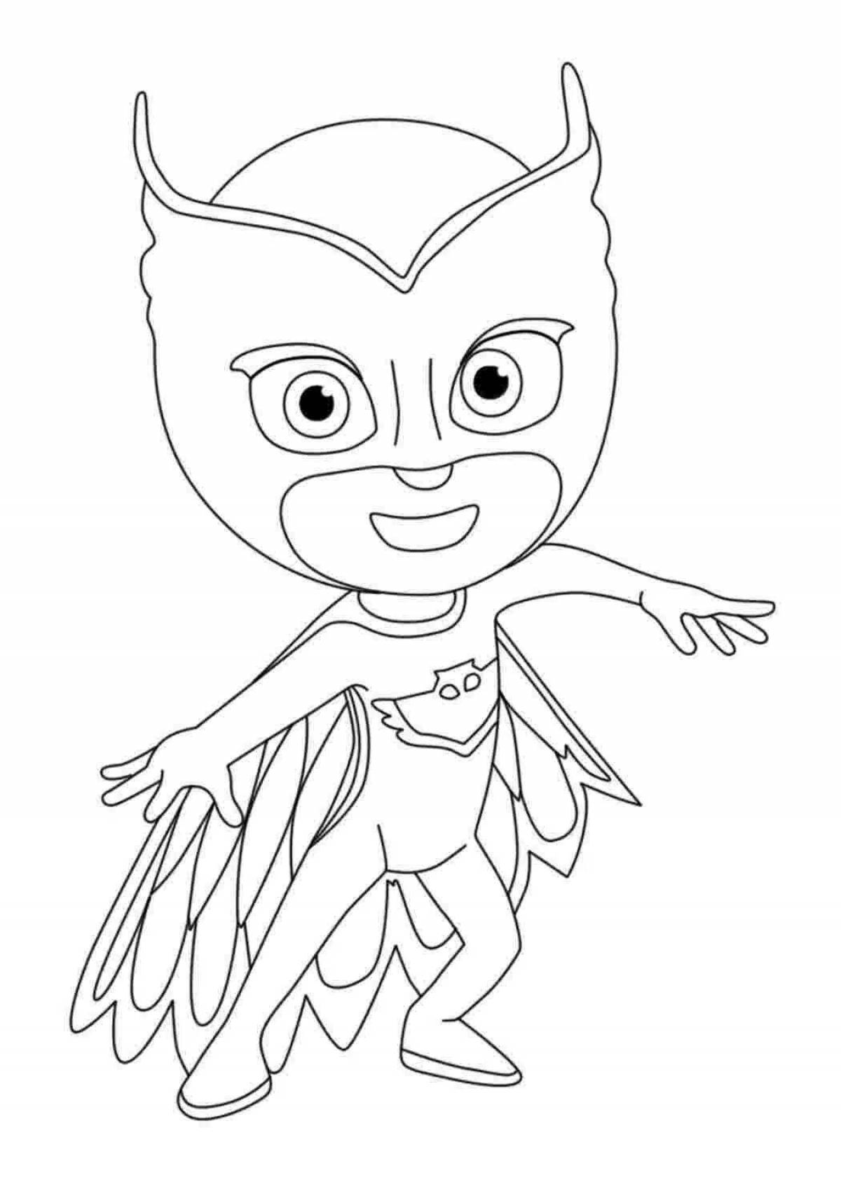 Attractive masked characters coloring pages