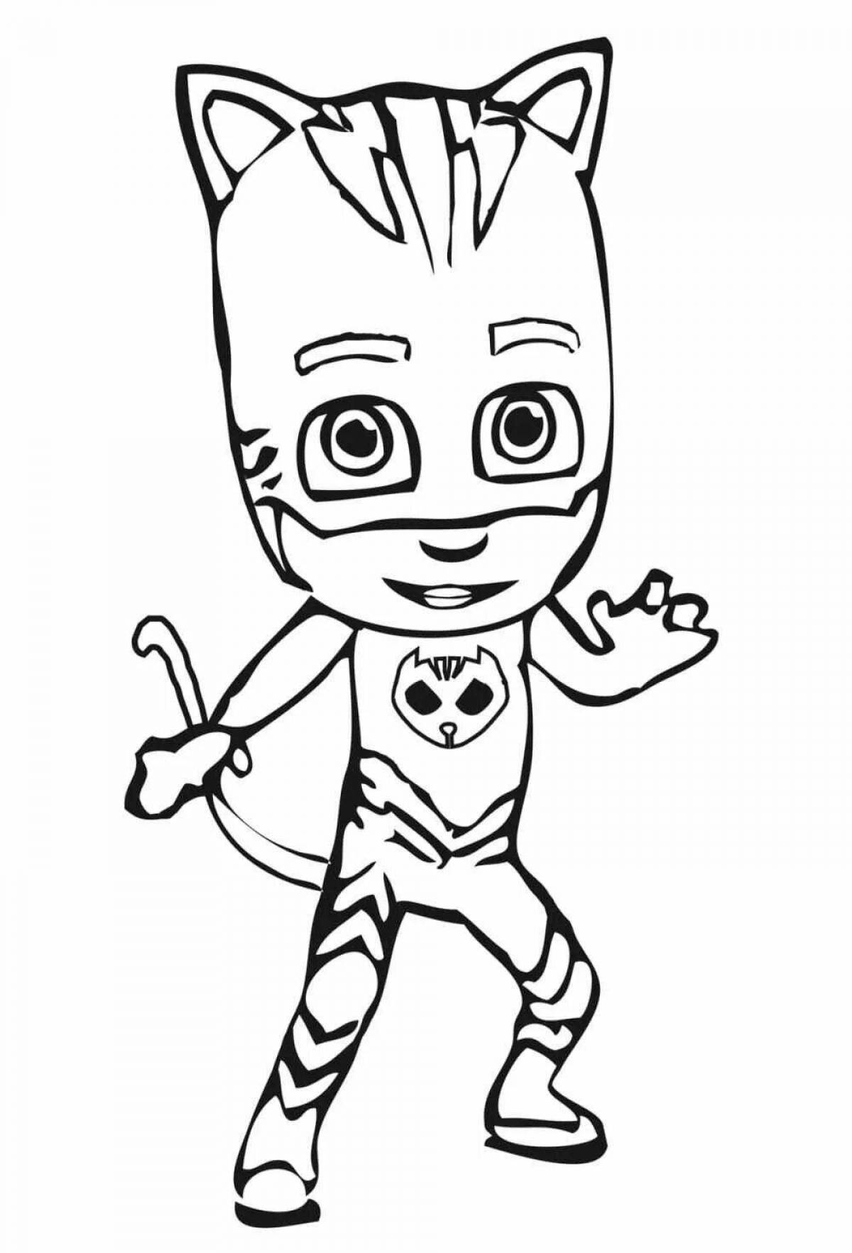 Coloring page attractive masked characters