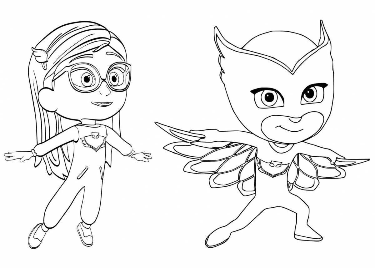 Coloring book intriguing masked characters