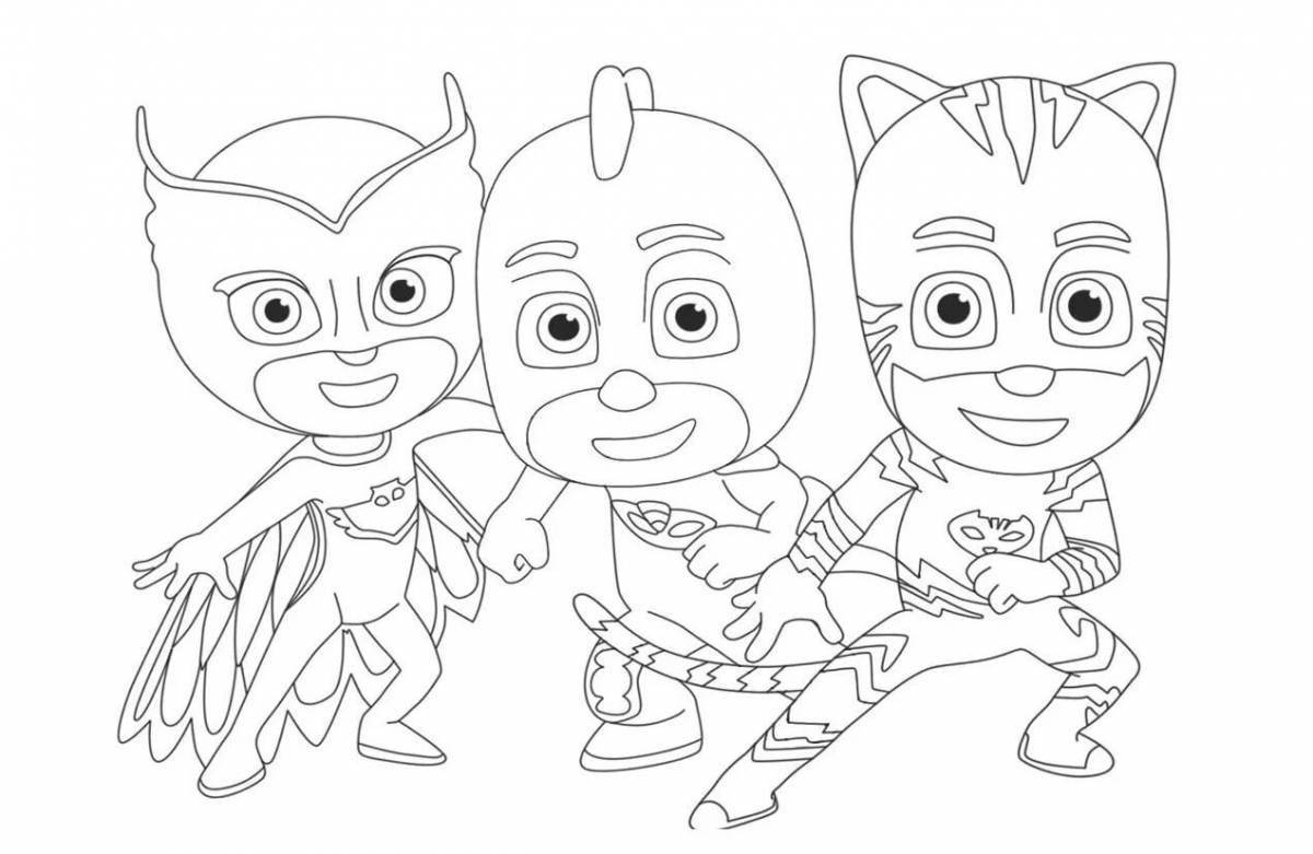 Coloring page impressive masked characters