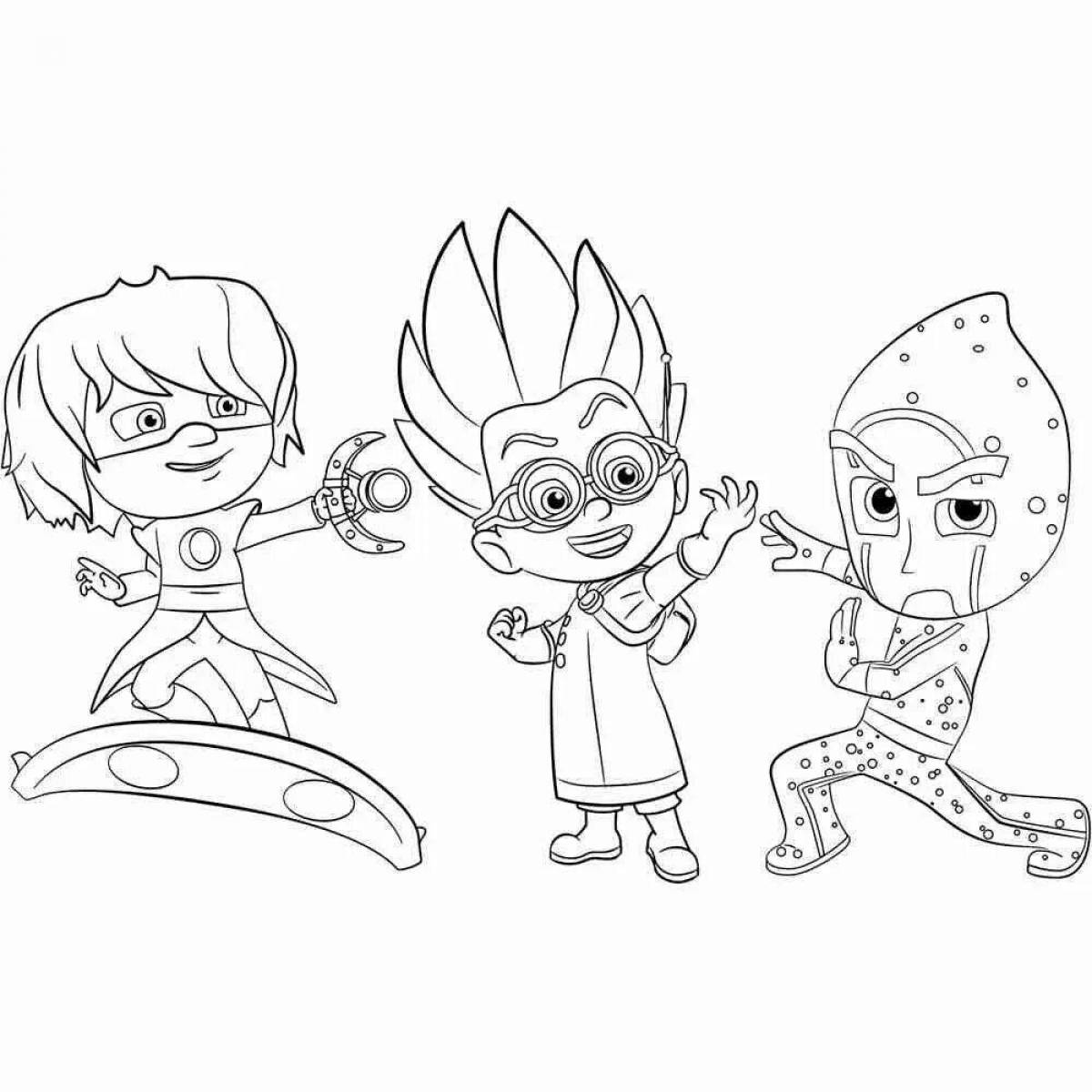 Coloring page amazing masked characters