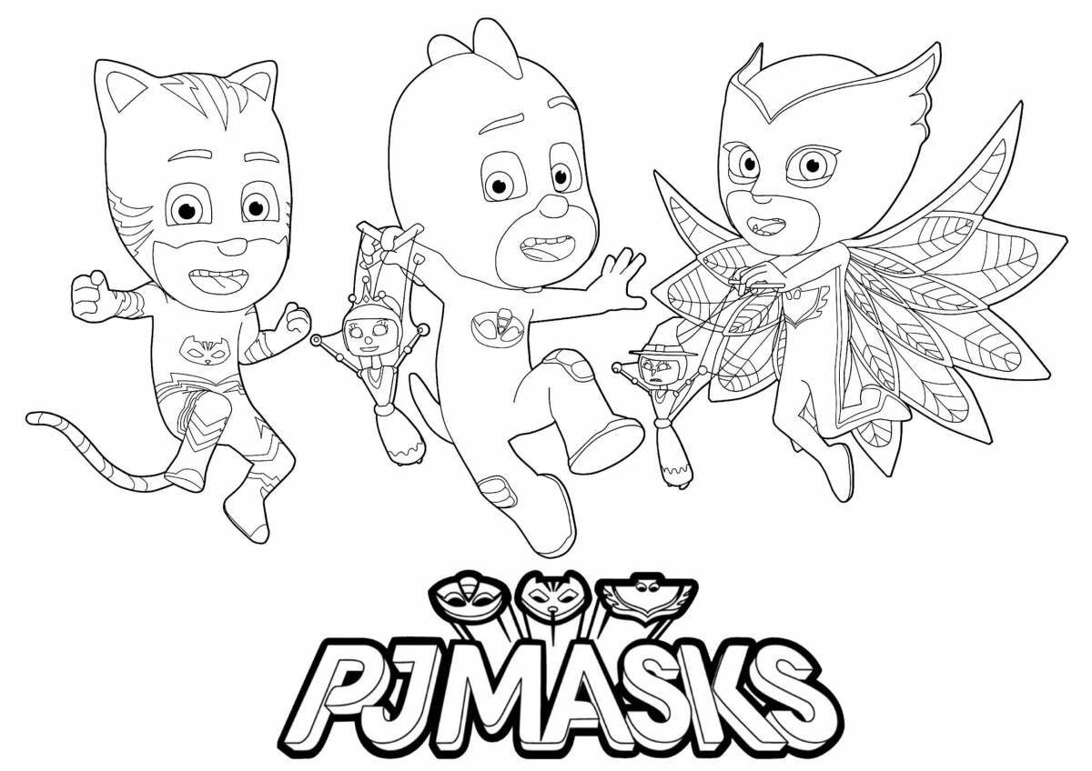 Amazing masked heroes coloring page