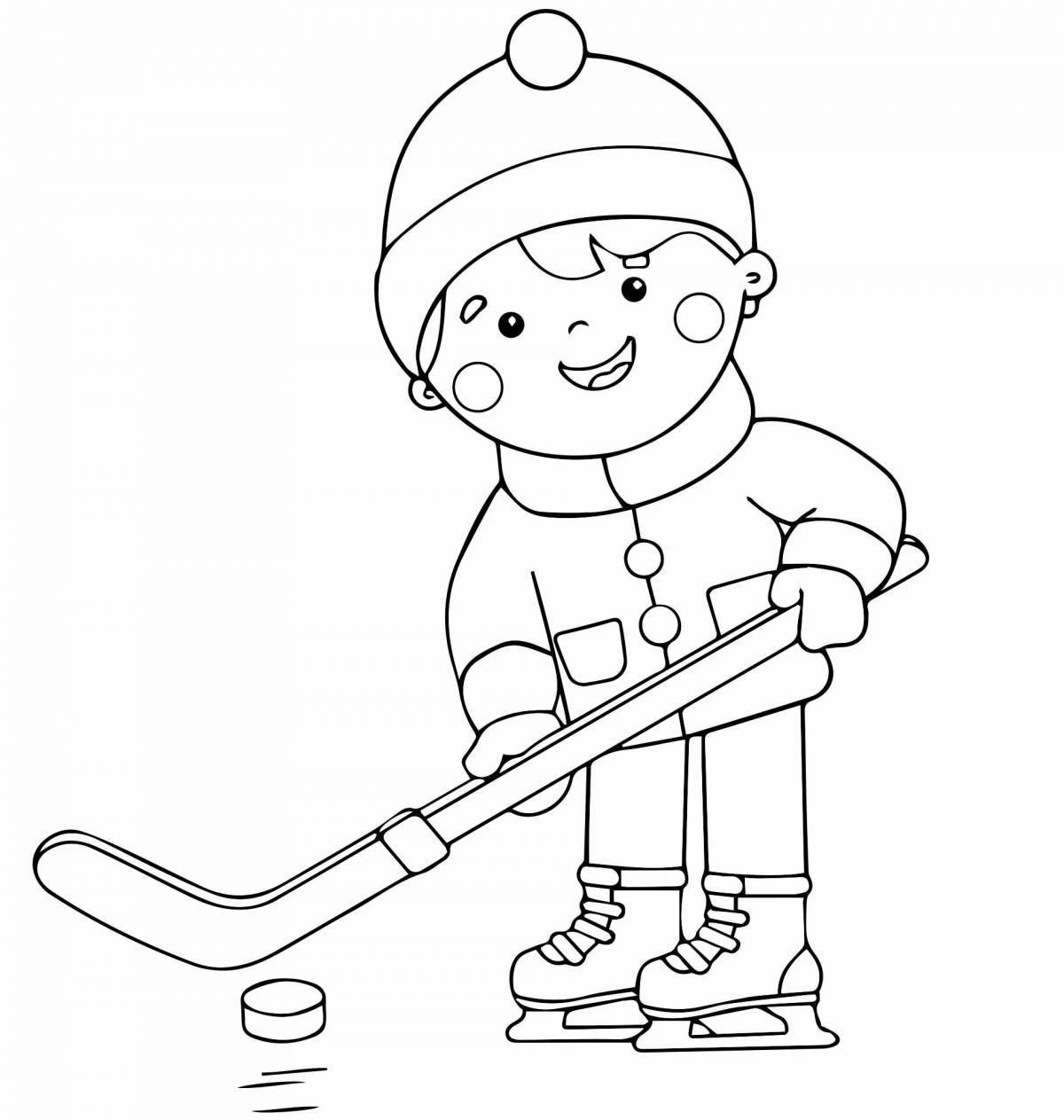 Snowy winter sports coloring page