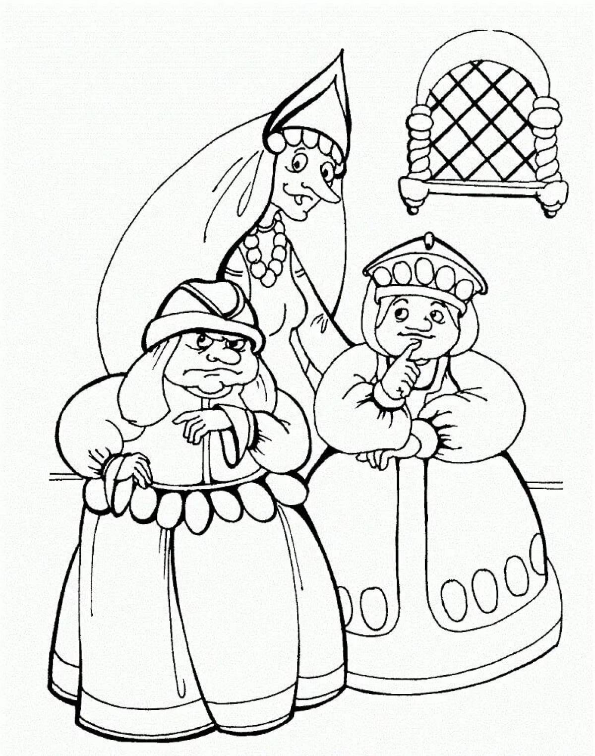 Illustration for the fairy tale about Tsar Saltan Grade 3 #1