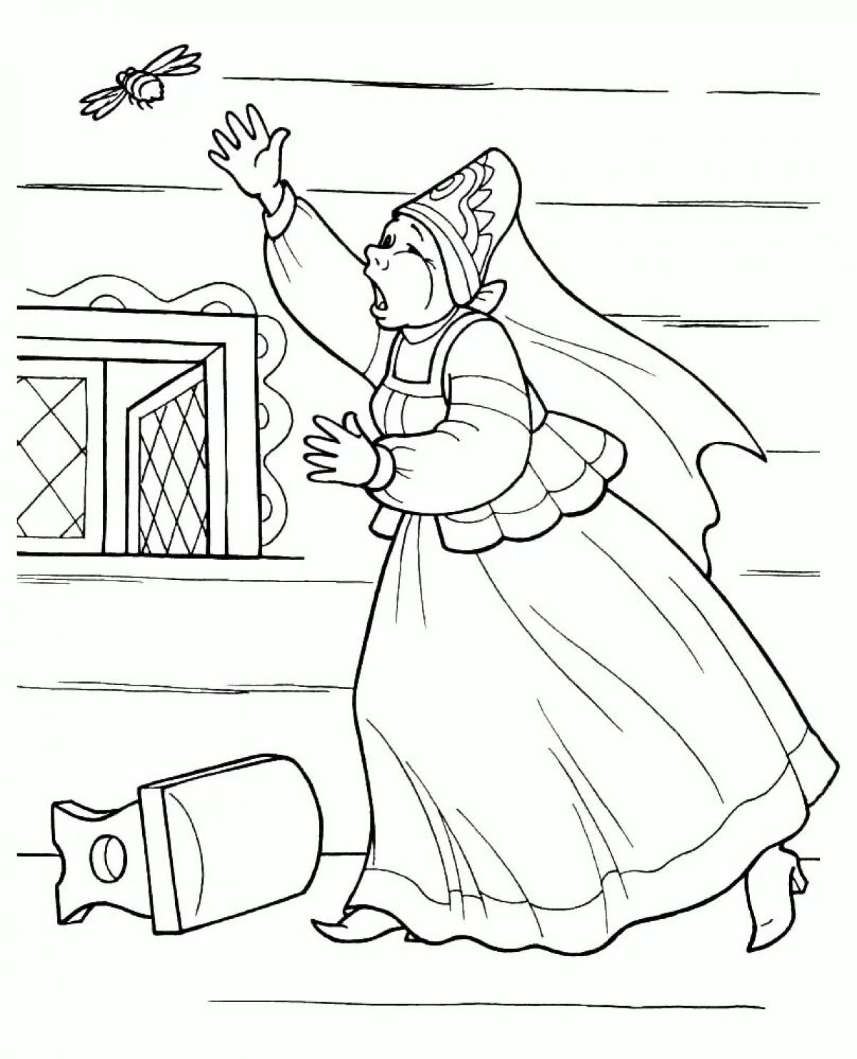 Illustration for the tale of Tsar Saltan Grade 3 #4