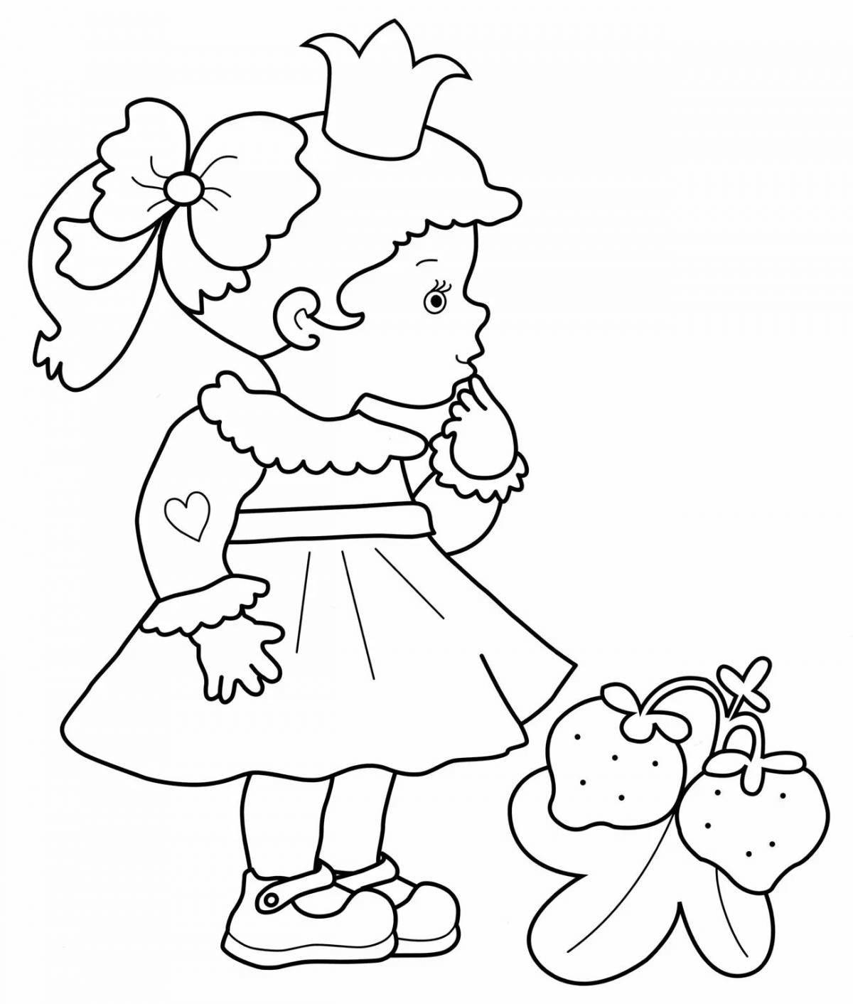 Adorable coloring doll for 5-6 year olds