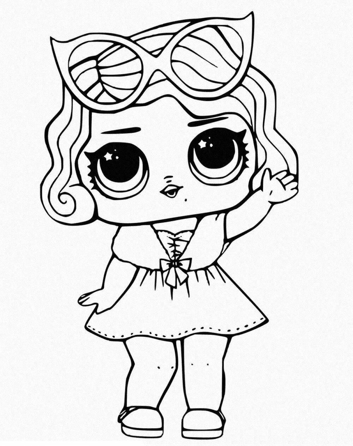 Cute doll coloring book for 5-6 year olds
