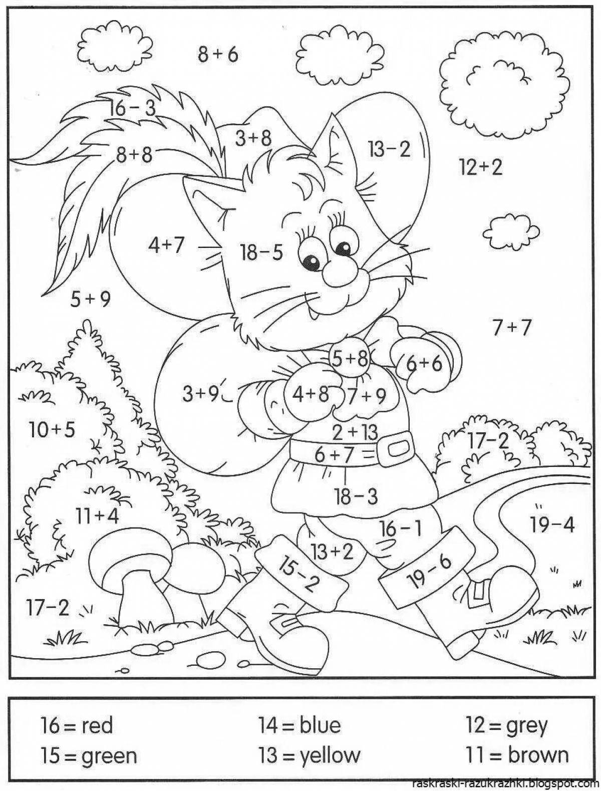 Great 4th grade math coloring book score within 1000