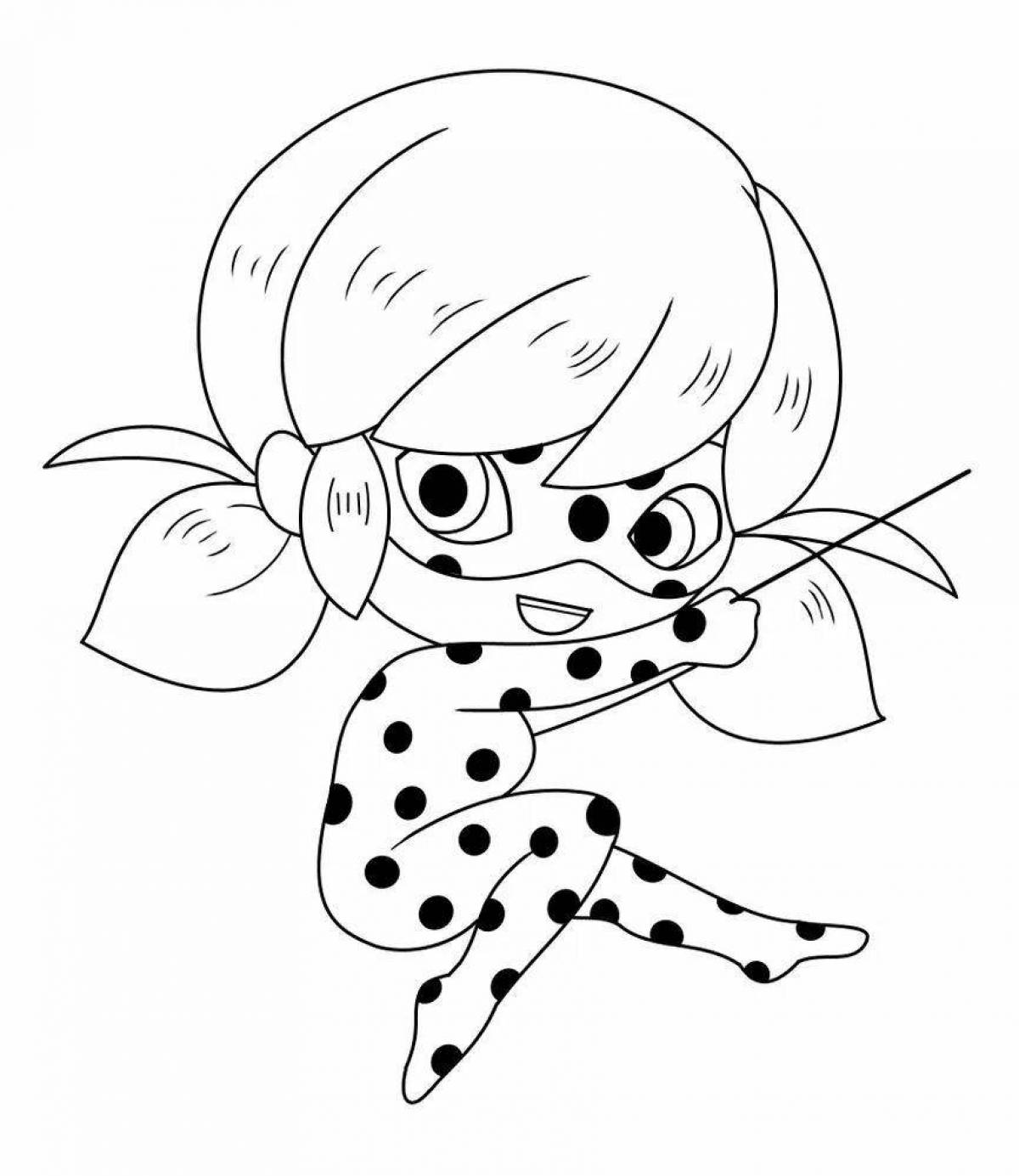 Coloring page glittering ladybug