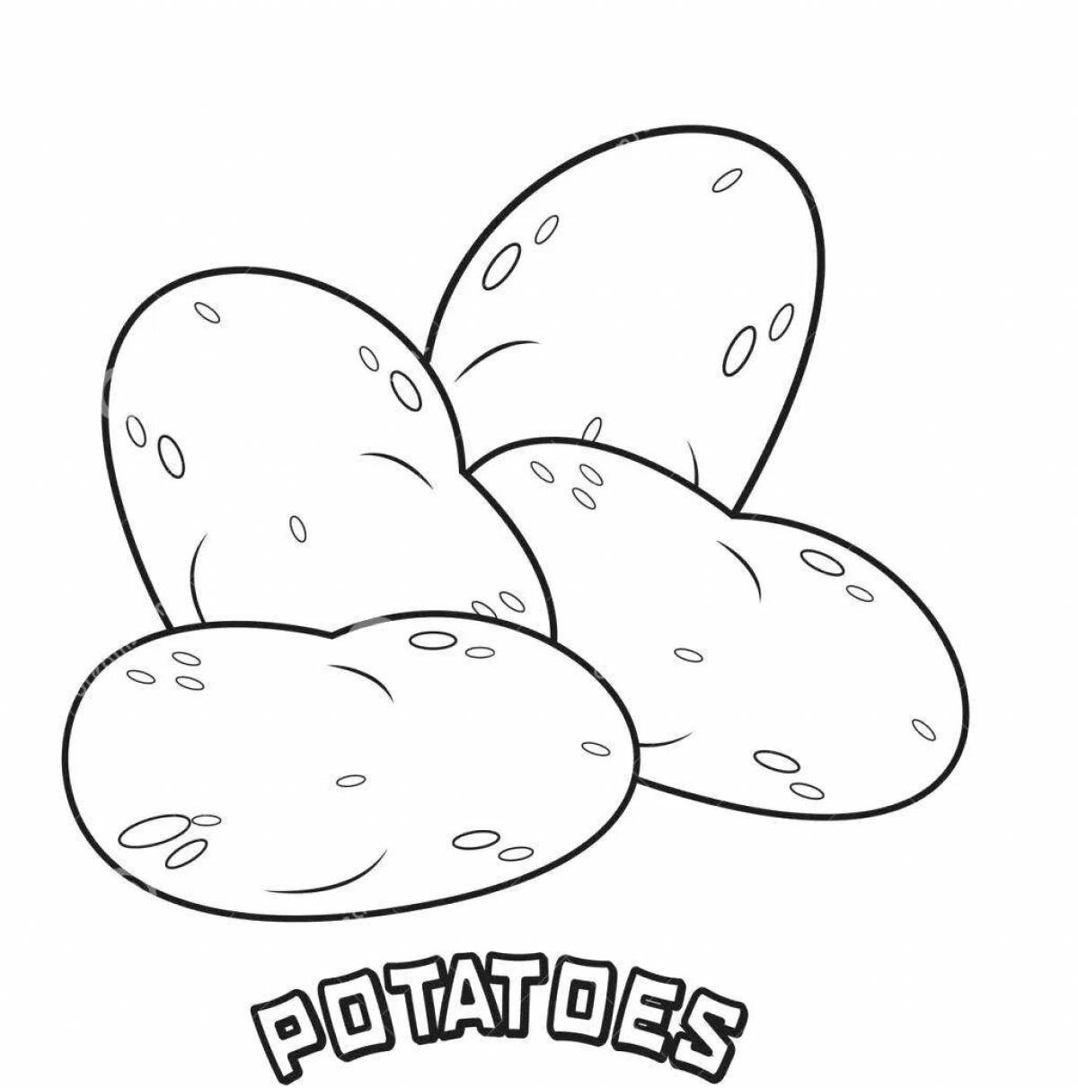 Fun potato coloring for kids