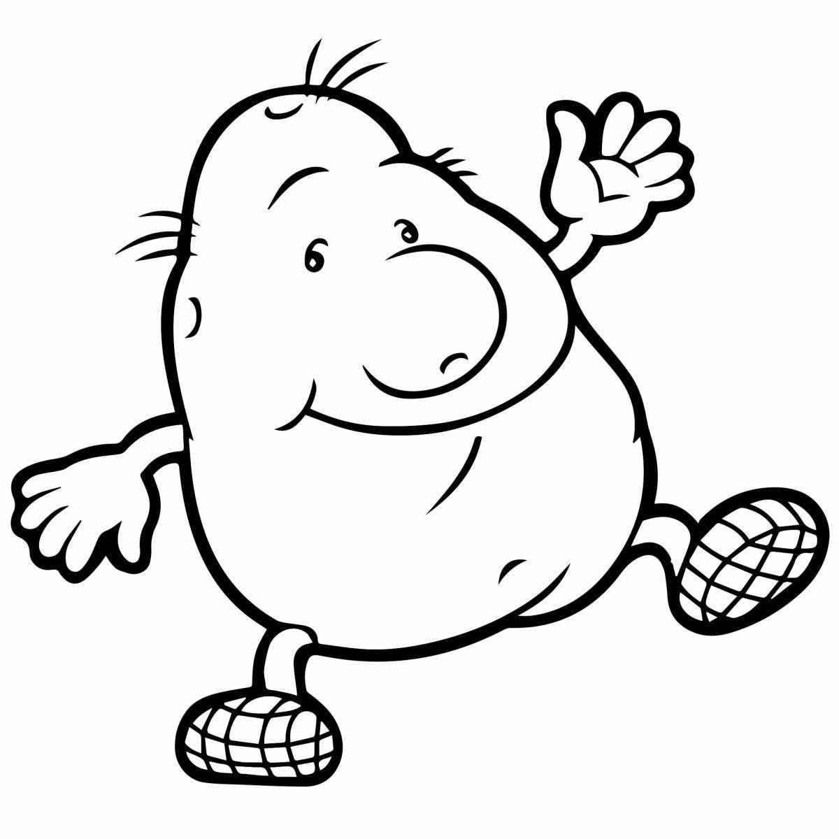 Очаровательная картошка-раскраска для детей