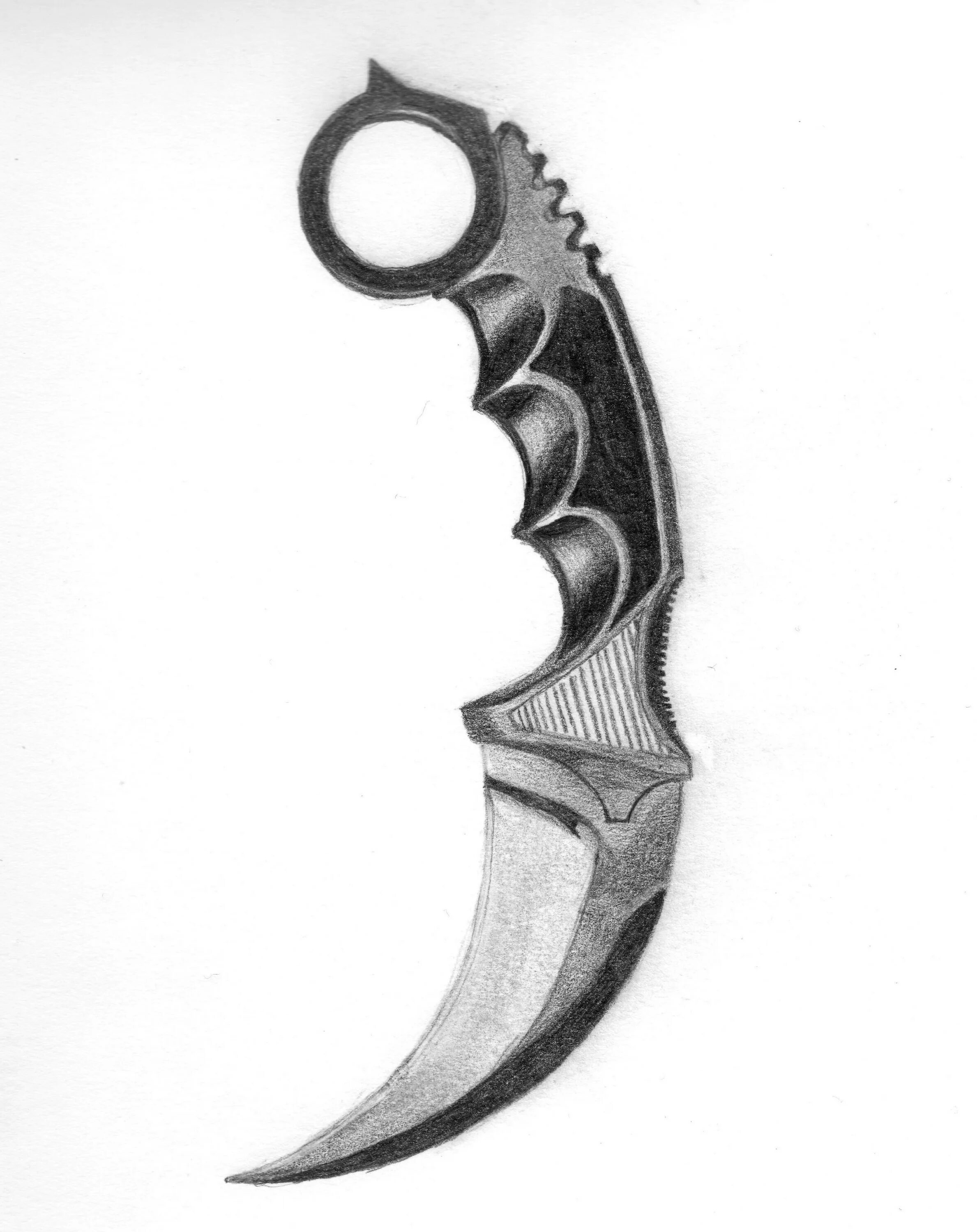 Fancy karambit coloring pages