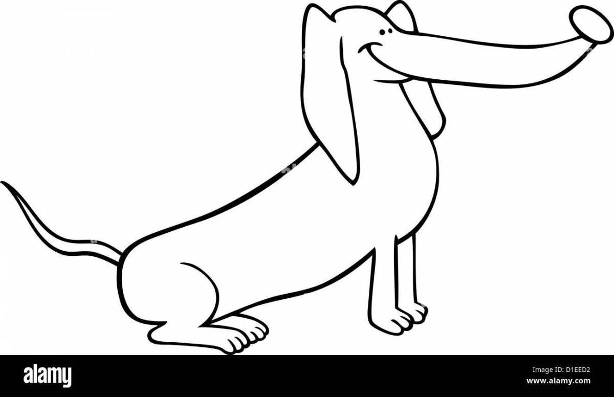 Coloring page joyful dachshund