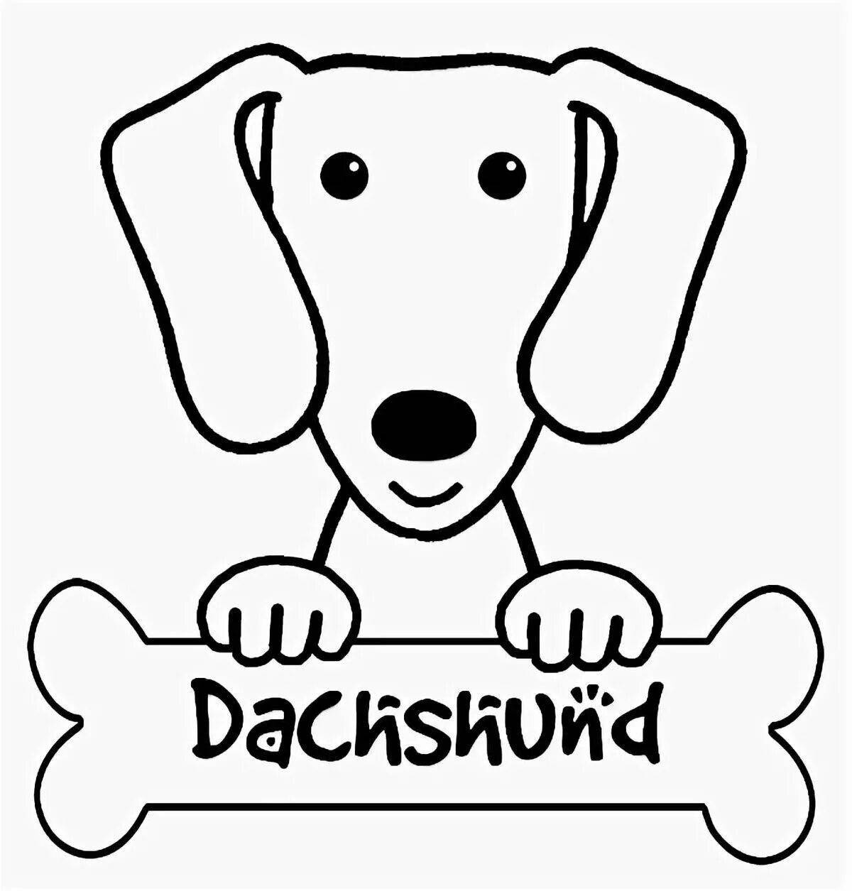 Live dachshund coloring book