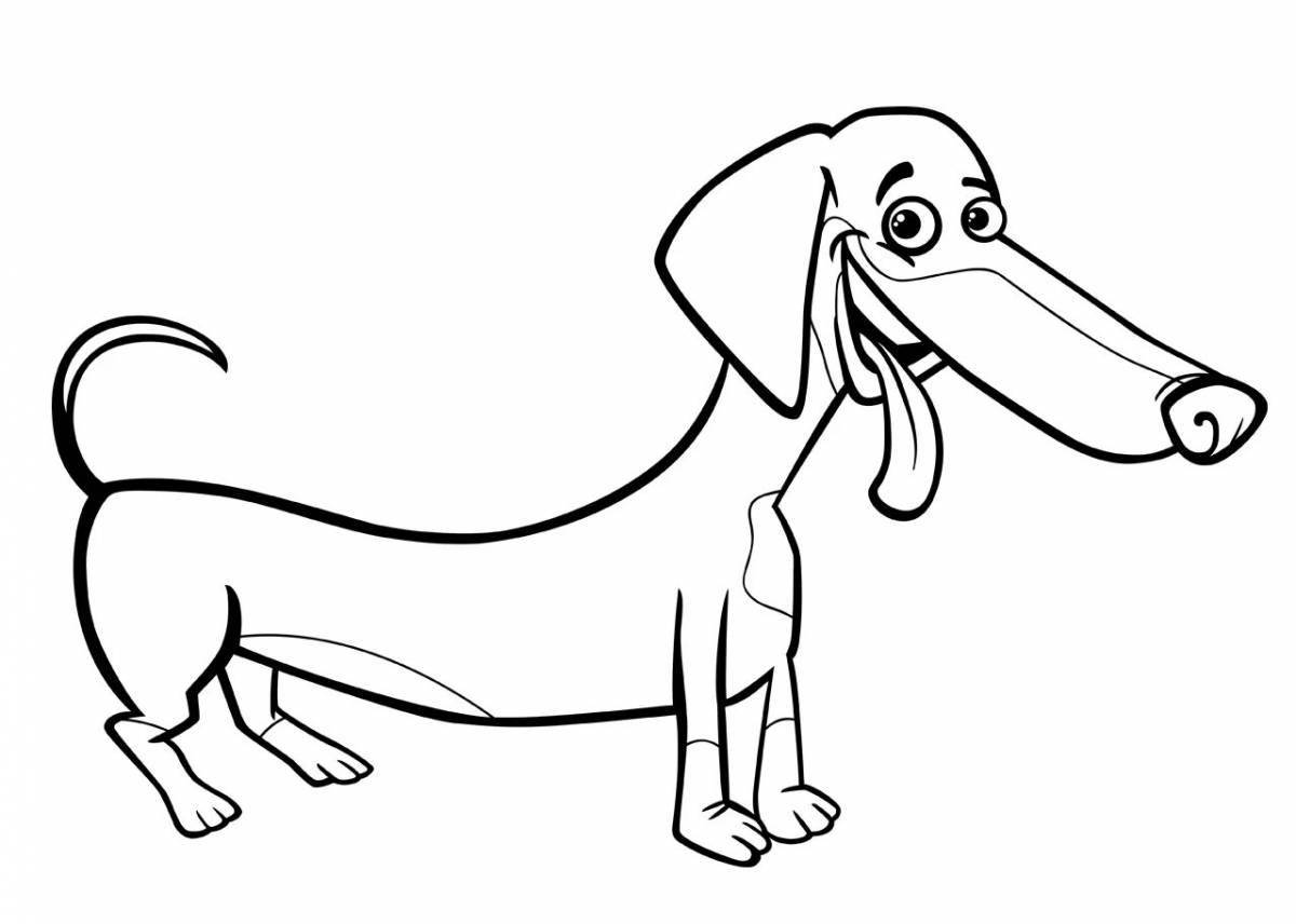 Colorful dachshund coloring page