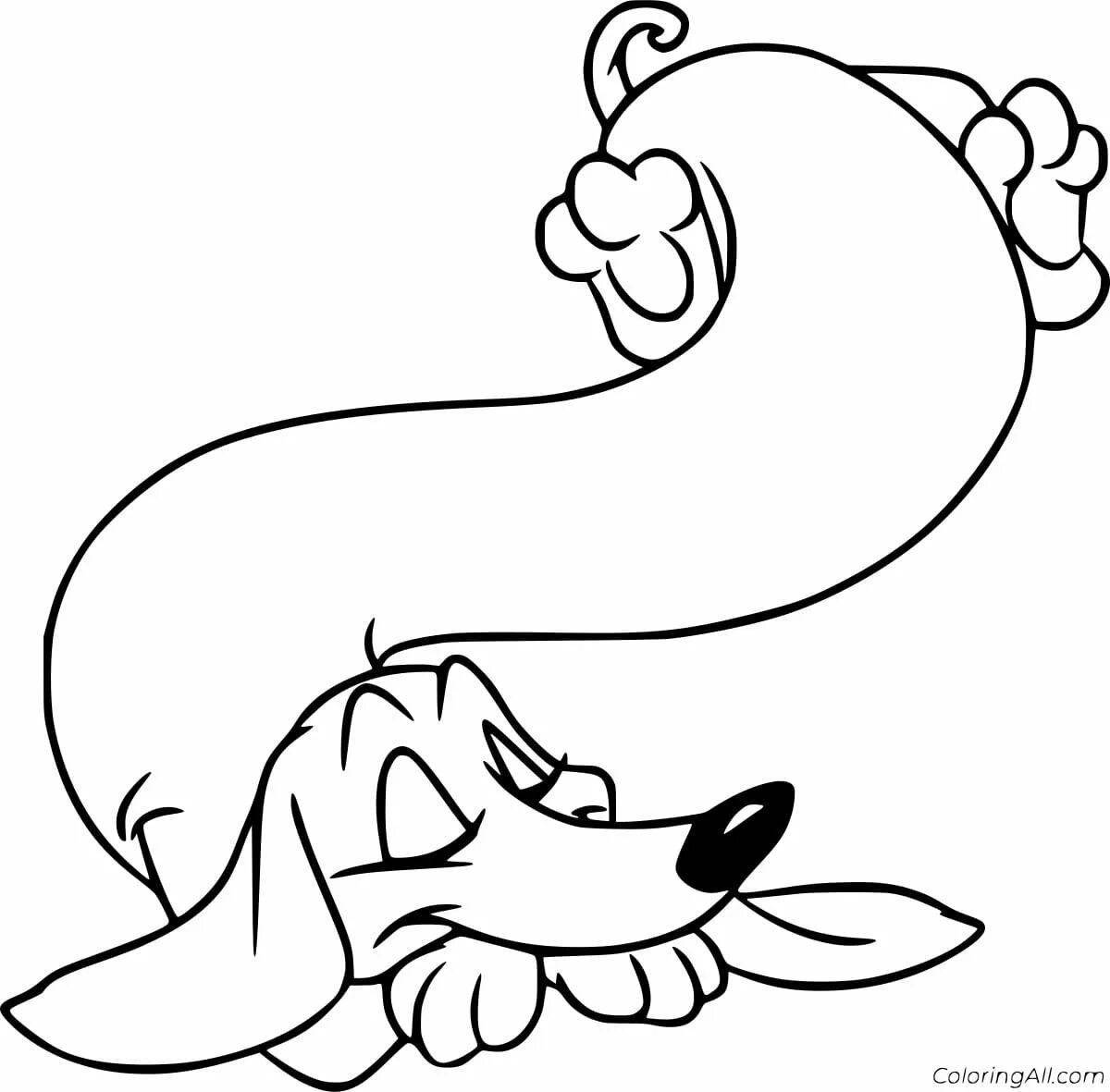 Exciting dachshund coloring page