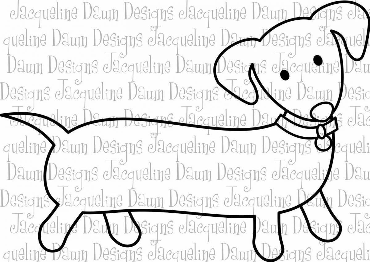 Animated dachshund coloring page