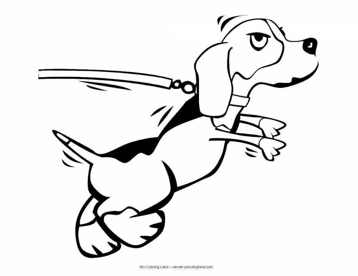 Coloring page funny dachshund